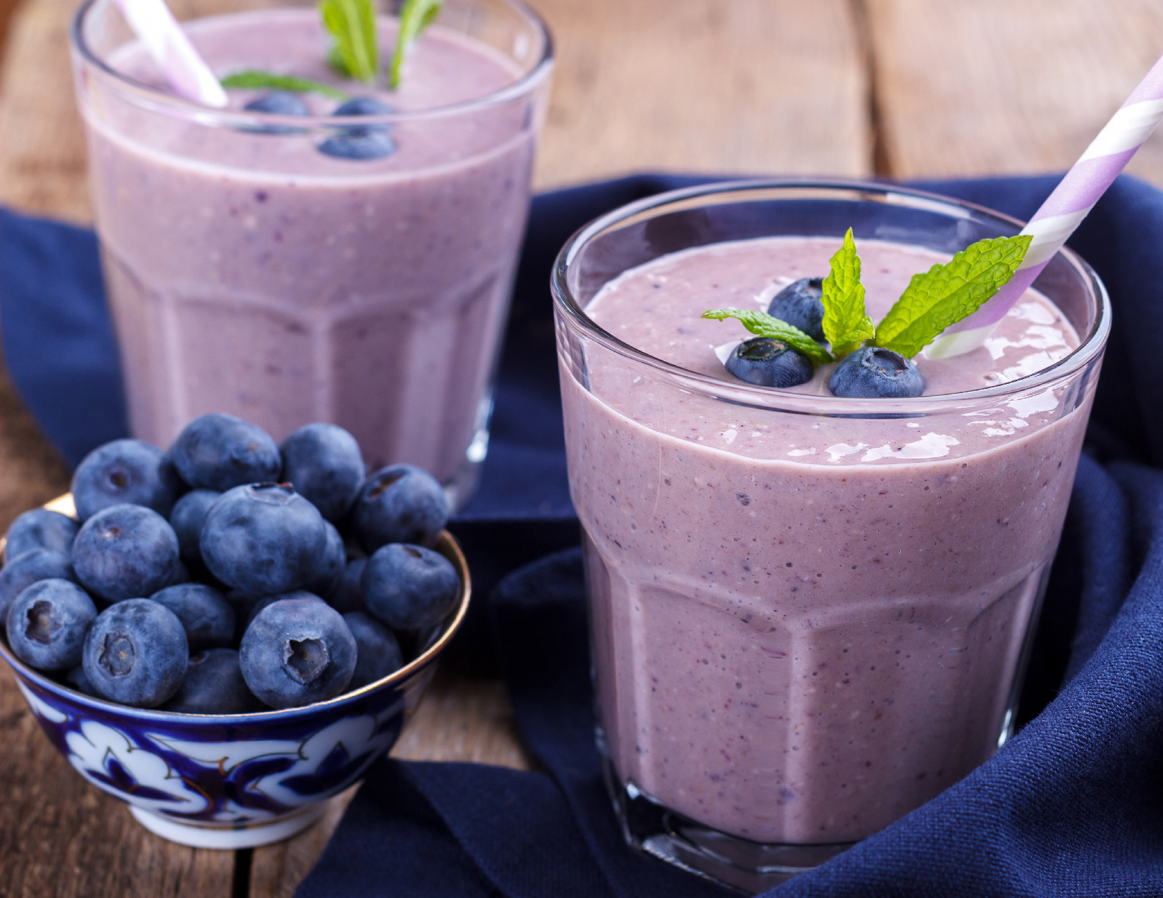 Smoothie au bleuet et mauve des bois